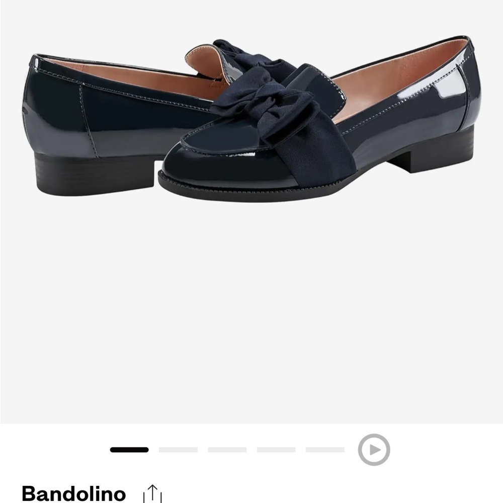 Navy loafers with bow
